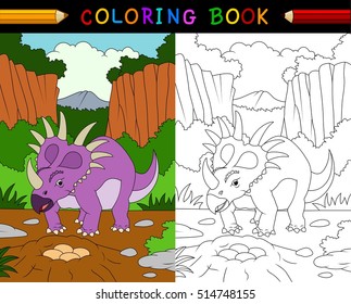 Cartoon styracosaurus coloring book