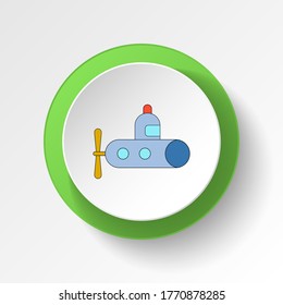 cartoon submarine toy colored button icon. Signs and symbols can be used for web, logo, mobile app, UI, UX