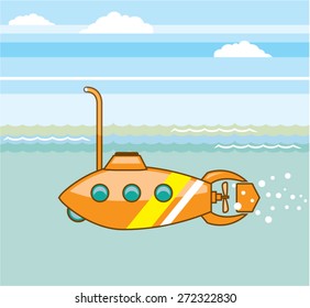 cartoon submarine vector