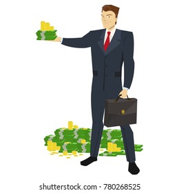 Cartoon successful businessman vector