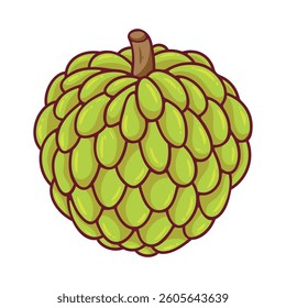 Cartoon Sugar Apple Fruit Vector Illustration