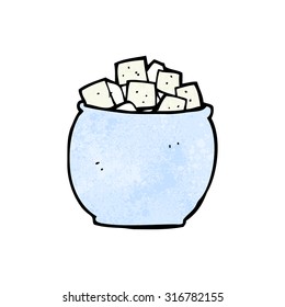 cubos de azúcar de dibujos animados
