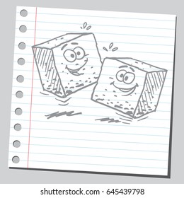 Cartoon sugar cubes