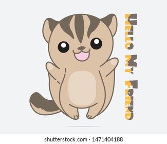 cartoon sugar glider in vector