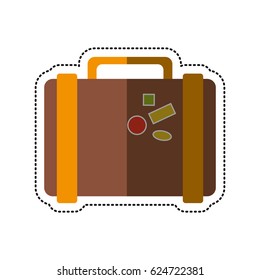 cartoon suitcase travel with stickers