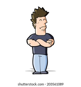 cartoon sulking man