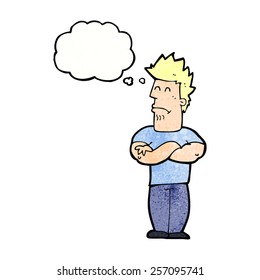 Cartoon-Sulzer mit Denkblase