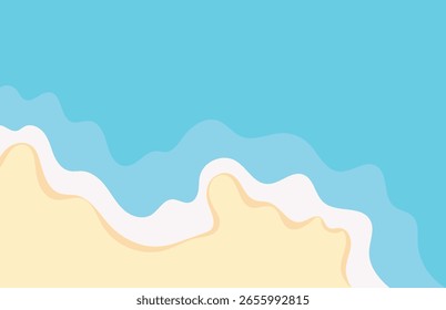 Cartoon Summer Beach Background. Vector Illustration Design
