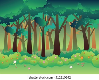 Game Seamless Horizontal Forest Background Side Stock Vector (Royalty ...