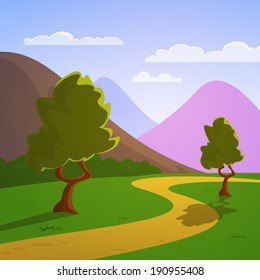 Cartoon Summer Landscape 
