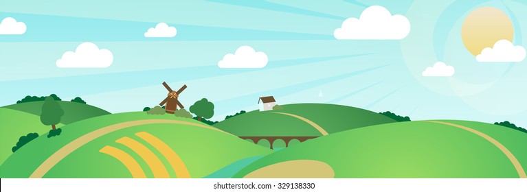 cartoon summer landscape