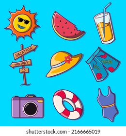 cartoon summer object set bundle