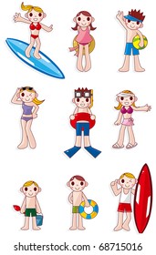 Cartoon Summer People Icon