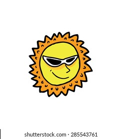 cartoon summer sun