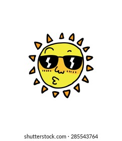 cartoon summer sun