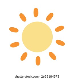 Cartoon summer sun clip art vector. Doodle summer sun coloring pages for kids. Happy sunny. Summer worksheets for kids activity printable. Sun icon, clipartm element, sticker
