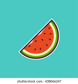 Cartoon summer watermelon icon