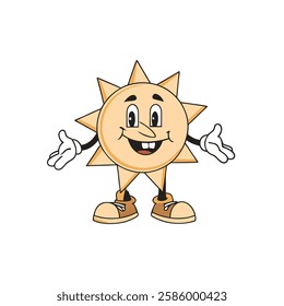 Cartoon Sun Character Giving a Thumbs Up Gesture