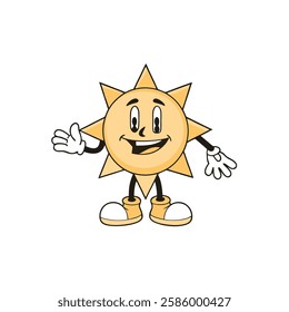 Cartoon Sun Character Giving a Thumbs Up Gesture