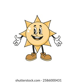 Cartoon Sun Character Giving a Thumbs Up Gesture