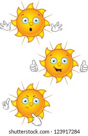 Cartoon Sun Character - Set 2