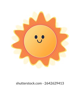 Cartoon Sun character. Star of the Solar system. Cute space object. Vector illustration