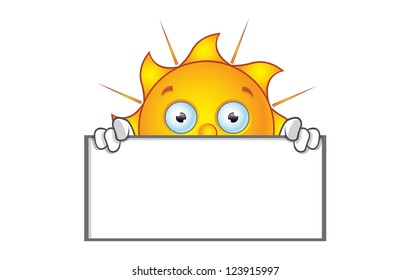 Cartoon Sun Character - Unhappy