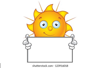 Cartoon Sun Character - Unhappy