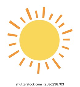 Cartoon sun clip art vector. Doodle summer sun. Happy sunny isolated on white background. Summer worksheets for kids activity printable. Sun icon.
