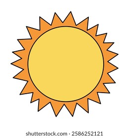 Cartoon sun clip art vector. Doodle summer sun. Happy sunny isolated on white background. Summer worksheets for kids activity printable. Sun icon, element vector.