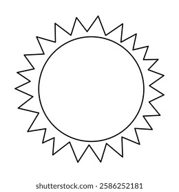 Cartoon sun clip art vector. Doodle cute summer sun coloring pages for kids. Trace and color sun. Happy sunny isolated on white background. Summer worksheets for kids activity printable.