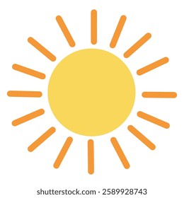 Cartoon sun clip art vector. Doodle cute summer sun coloring pages for kids. Happy sunny isolated on white background. Summer worksheets for kids activity printable.