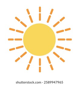 Cartoon sun clip art vector. Doodle cute summer sun coloring pages for kids. Happy sunny isolated on white background. Summer worksheets for kids activity printable.