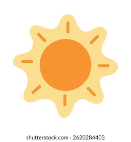 Cartoon sun clip art vector. Doodle cute summer sun coloring pages for kids. Happy sunny isolated on white background. Summer worksheets for kids activity printable.