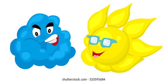 cartoon sun and cloud