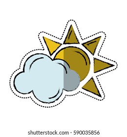 cartoon sun cloud weather symbol