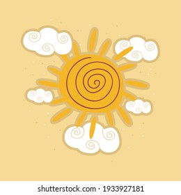 dibujos animados sol nubes cielo
