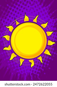 Cartoon Sun, comic book illustration. Retro vector comics pop art design.