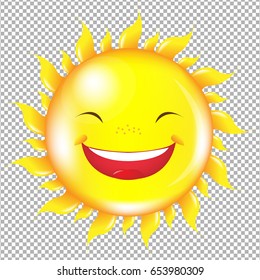 Cartoon Sun Gradient Mesh, Vector Illustration