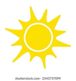 Icono de sol de dibujos animados. Ilustración vectorial