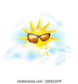 Cartoon sun. Set of five. See other works in my portfolio