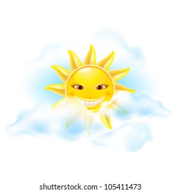 Cartoon sun. Set of sixth. See other works in my portfolio