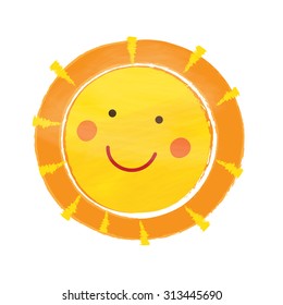 Cartoon sun with a smile