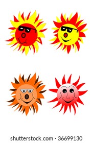 a cartoon sun with sunglasses