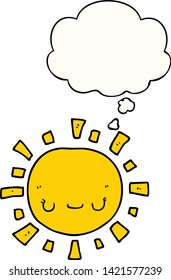 cartoon sun with thought bubble