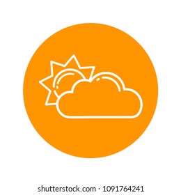 cartoon sun vector with a cloud outline icon