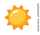 Cartoon sun. Vector illustration in flat style