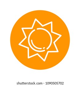 cartoon sun vector outline white icon