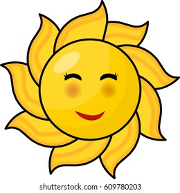 cartoon sun vector symbol icon design. Beautiful illustration isolated on white background
