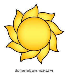 cartoon sun vector symbol icon design. Beautiful illustration isolated on white background